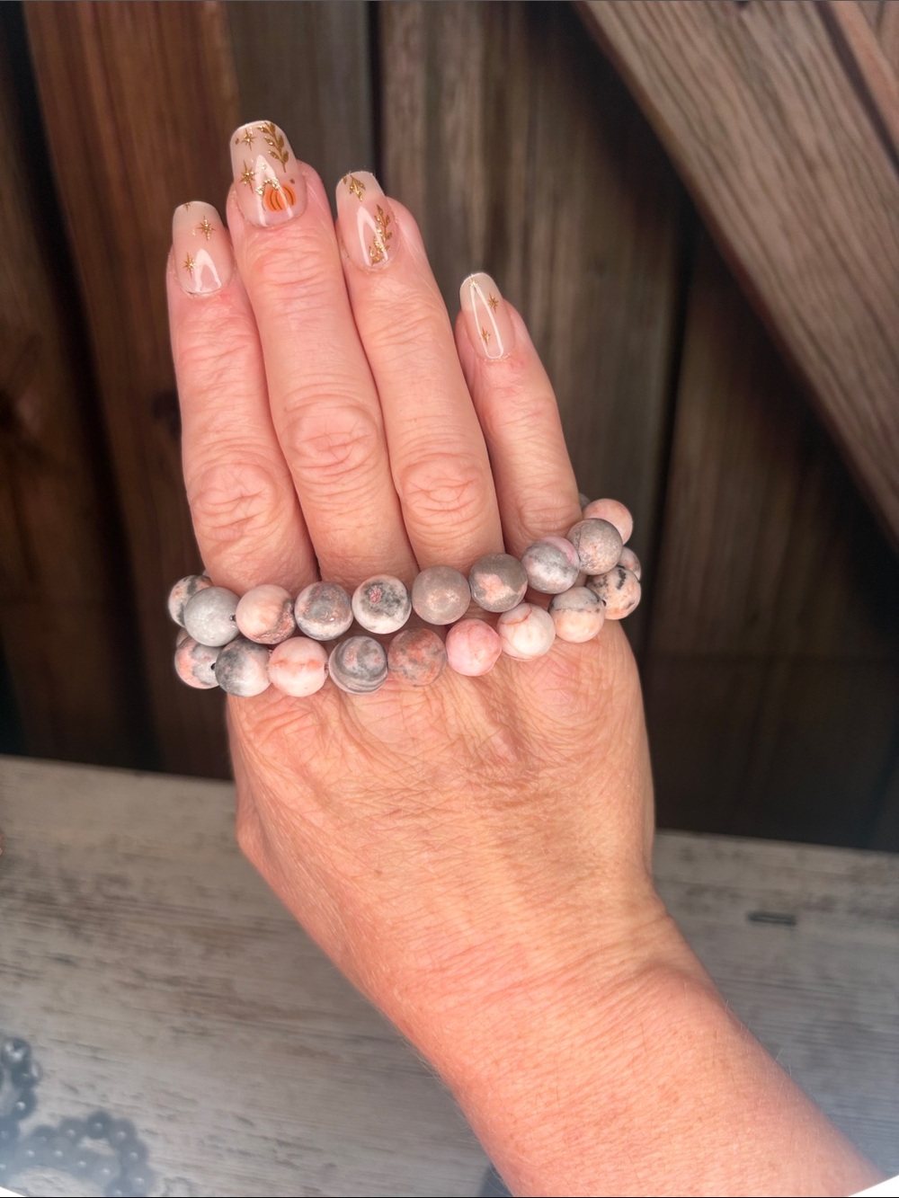Pink Zebra Jade Gemstone Bracelets